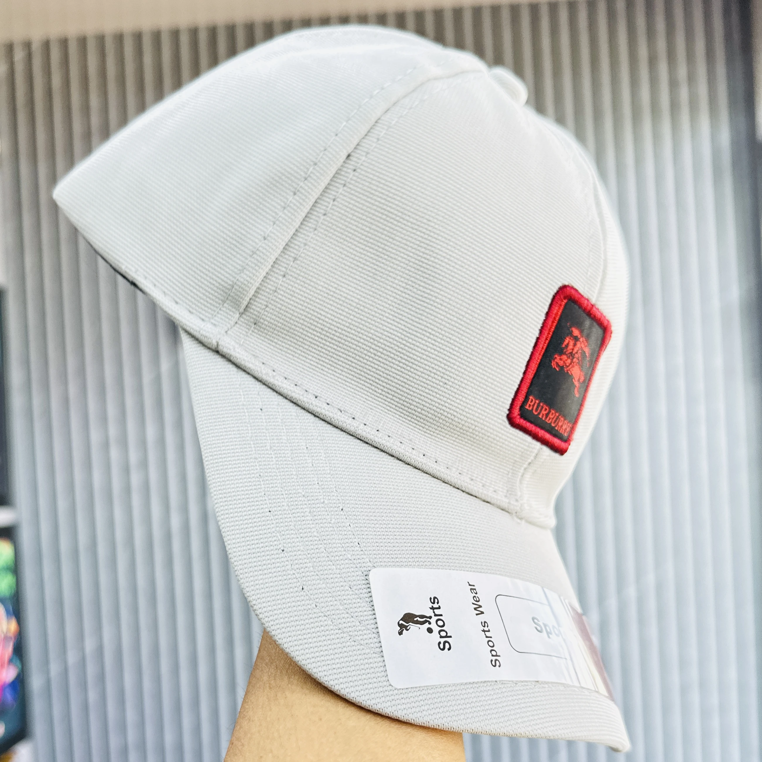 beige baseball cap
