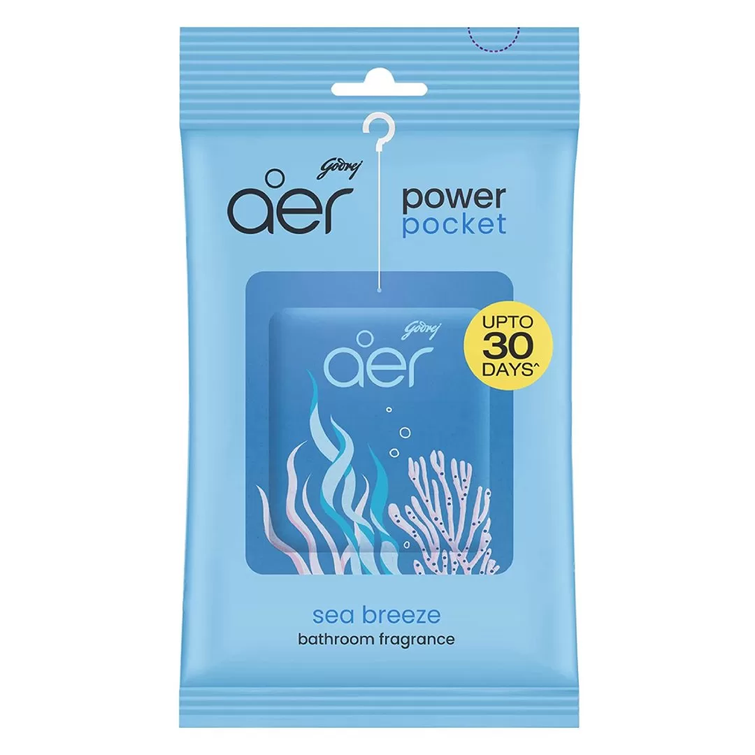 Godrej Aer Power Pocket Bathroom Freshener - Sea Breeze (10g)