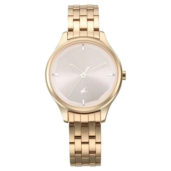 Fastrack Stunners Quartz Analog Rose gold Dial Metal Strap Watch for Girls  Model No.NT6248WM01