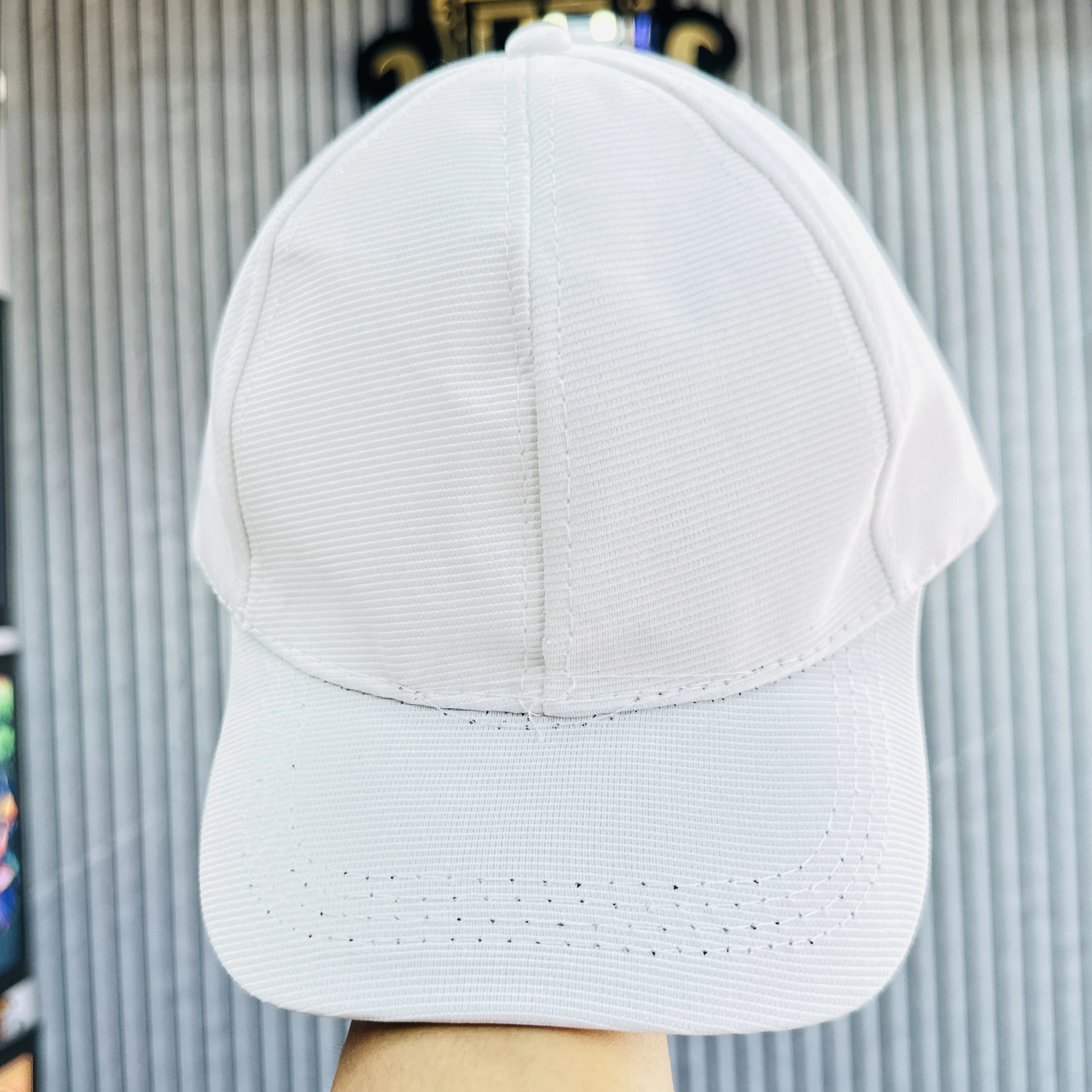 white polyester baseball cap