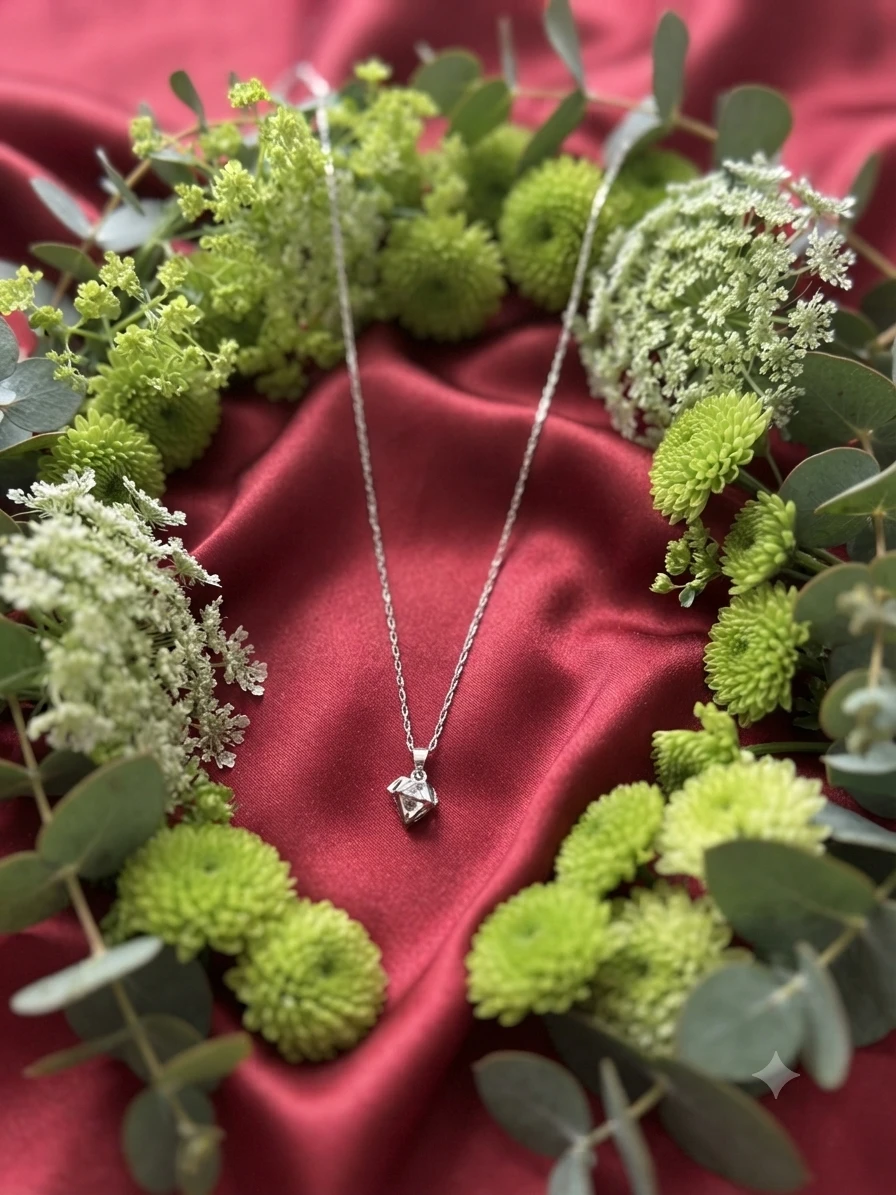 necklace appears to be a GIVA silver pendant
