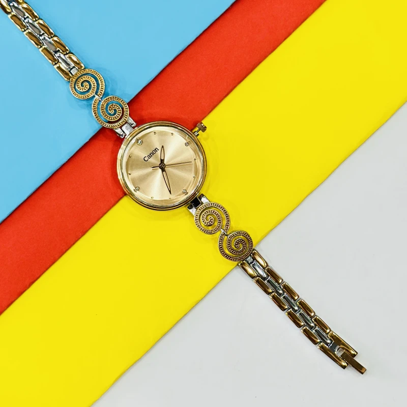 women's gold-tone analog wristwatch