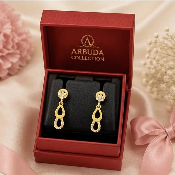Gold plated drop earrings