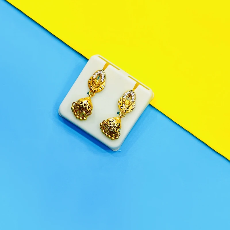 elegant gold-plated jhumka earrings