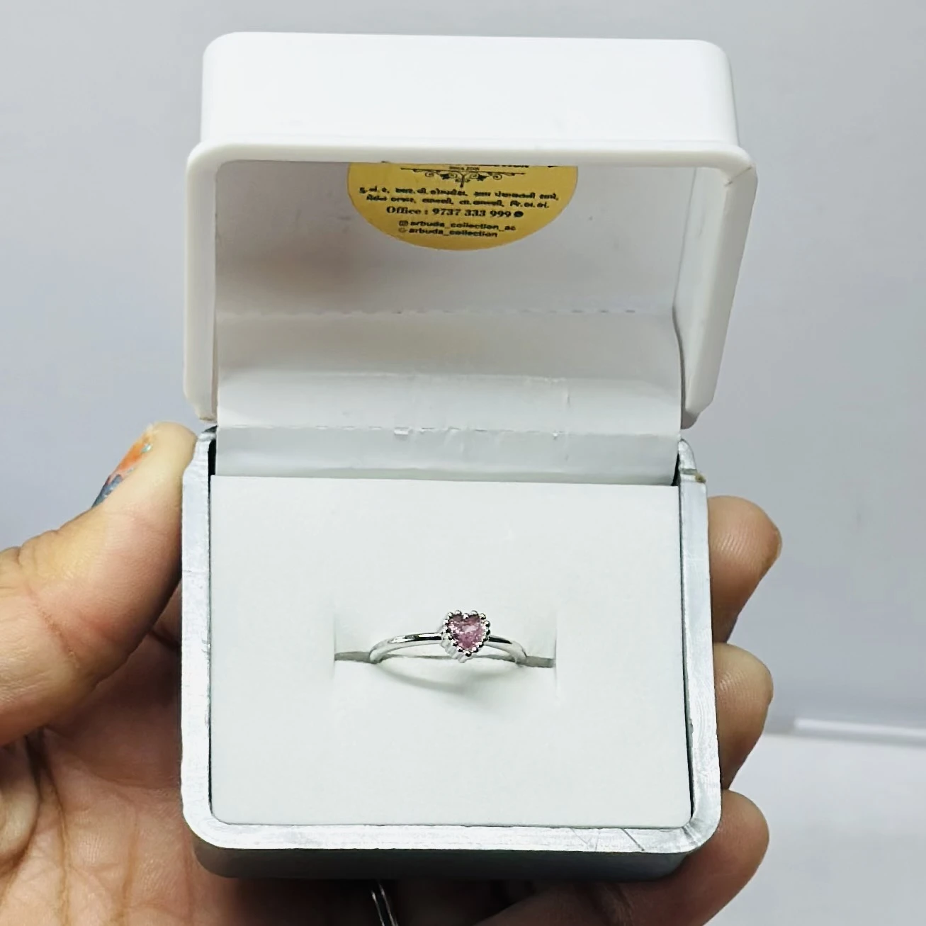 Nomination All My Love sterling silver pink heart halo adjustable ring.