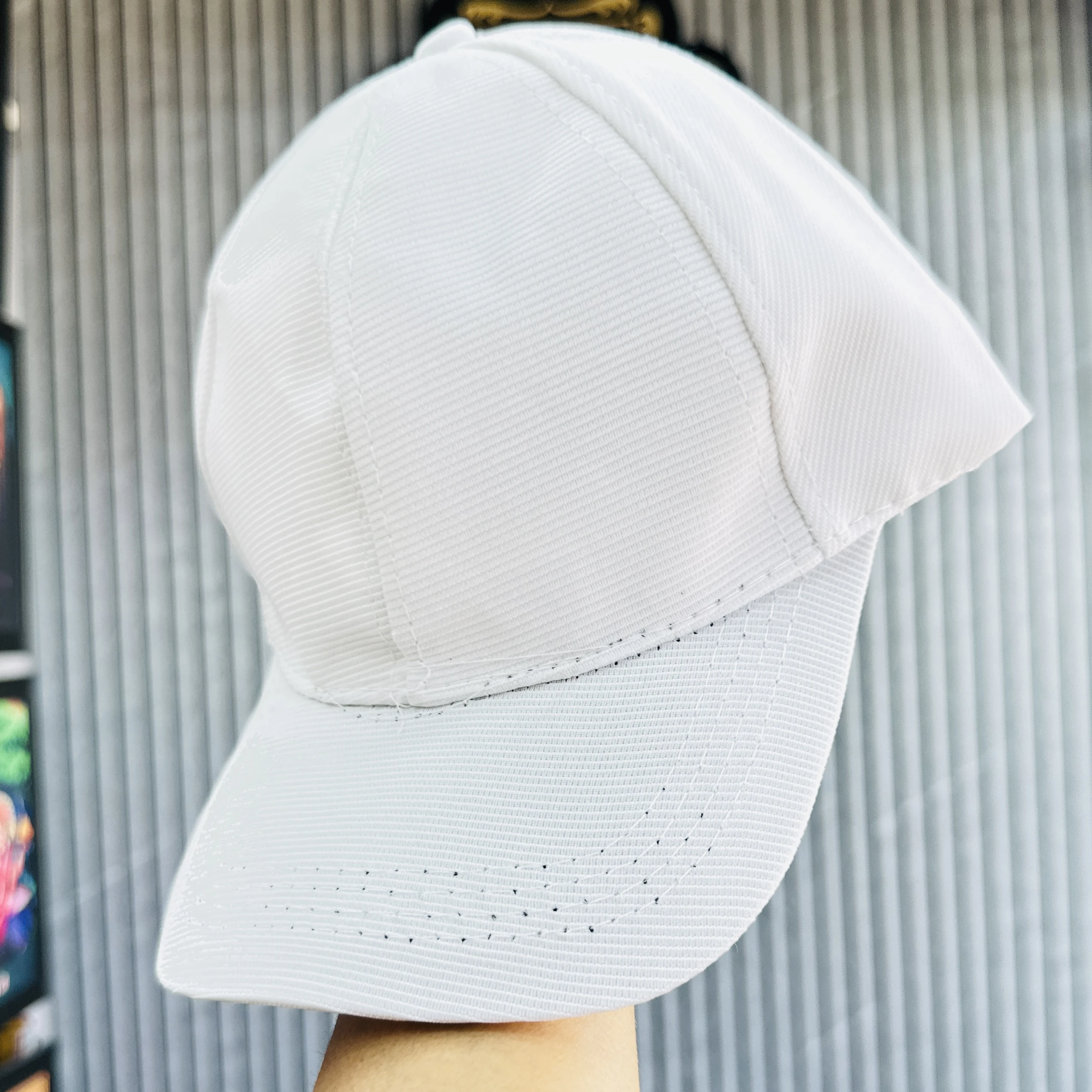 white polyester baseball cap