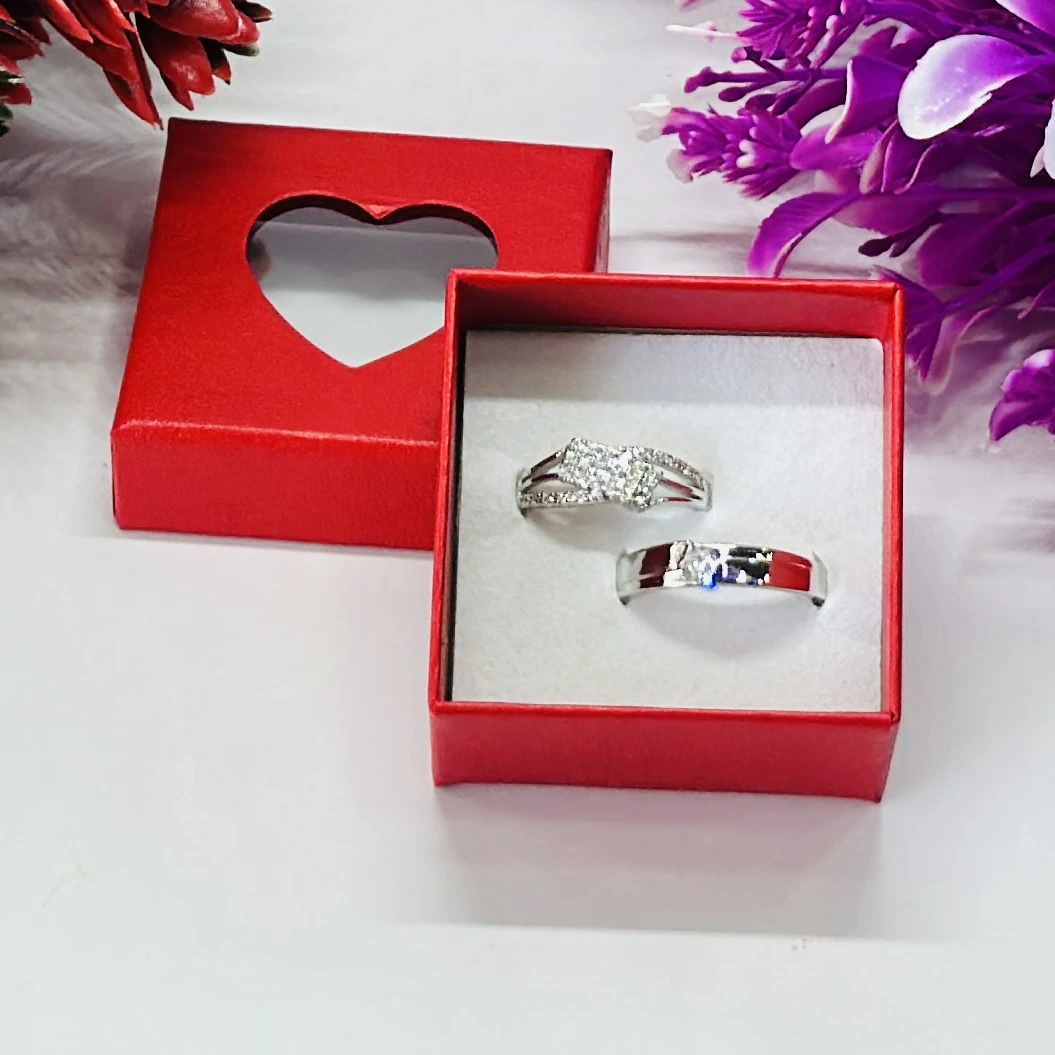 Set of silver-plated couple rings