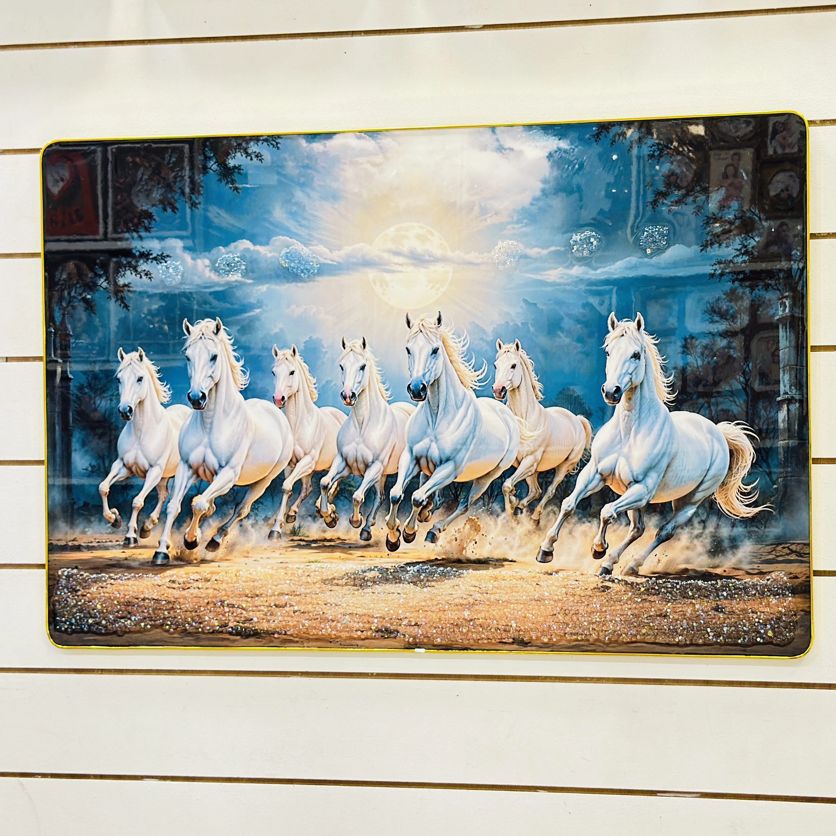 Vastu-compliant "Seven Running Horses" wall  Art  82JJ1K