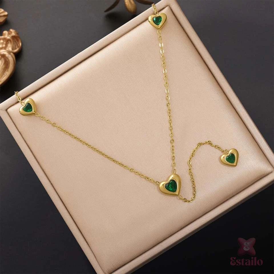 Palmonas Emerald Glow Heart Necklace