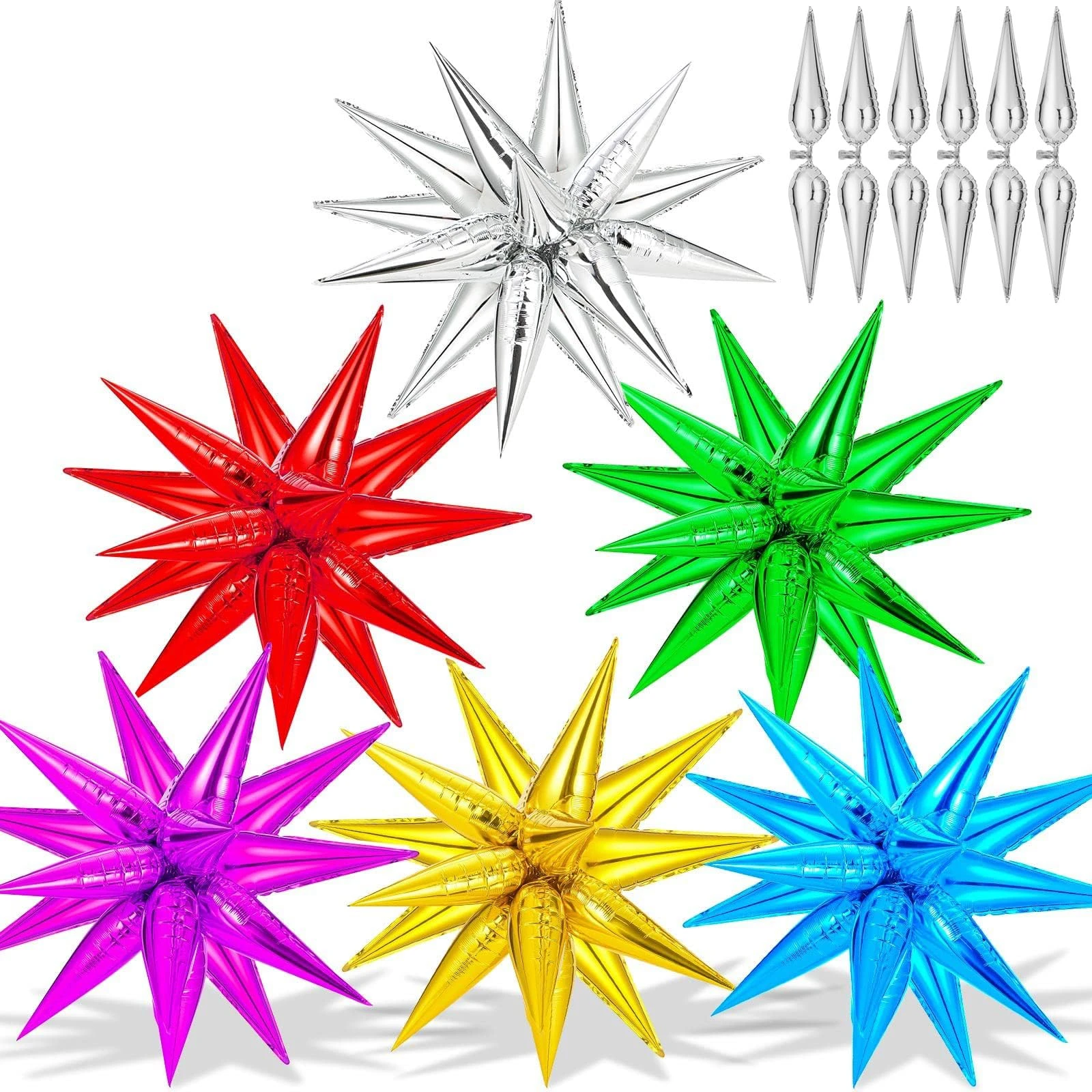 package of PartyPal Starburst foil balloons