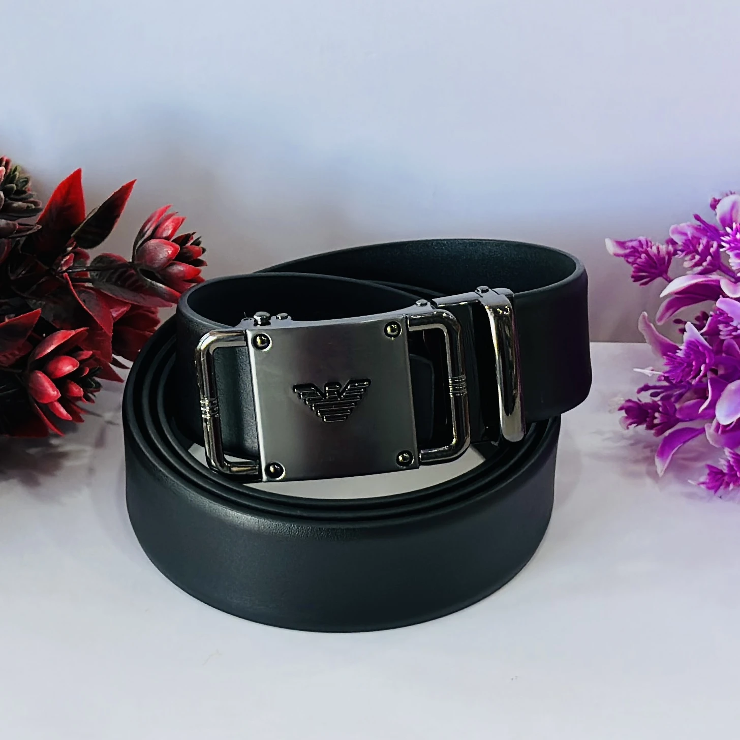 Emporio Armani black leather belt