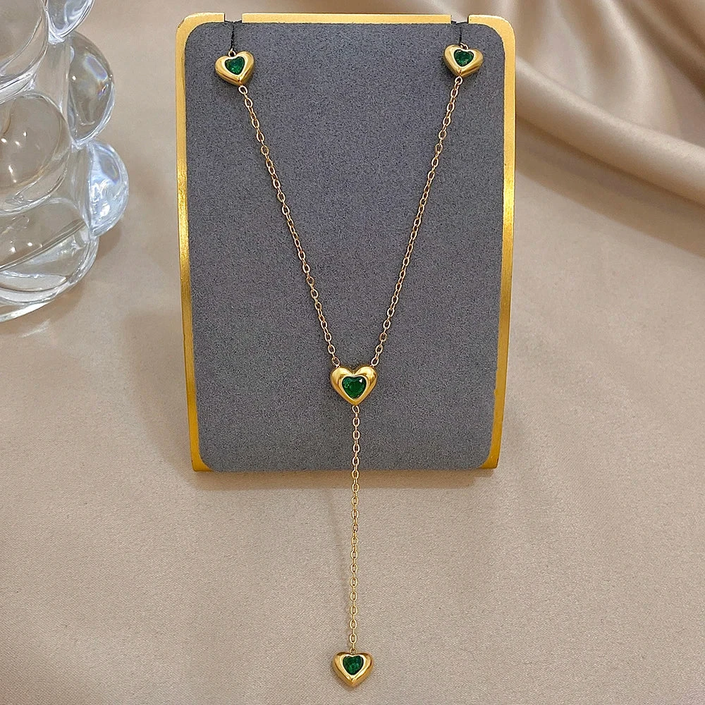 Palmonas Emerald Glow Heart Necklace
