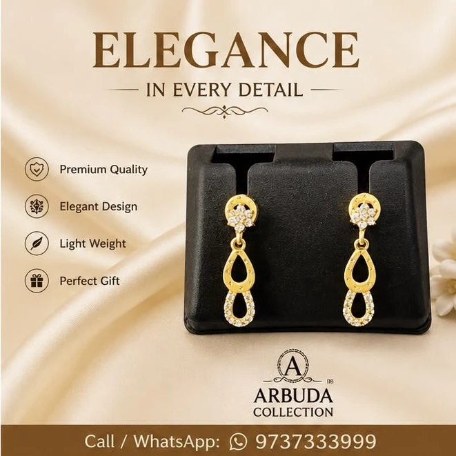 Gold plated drop earrings