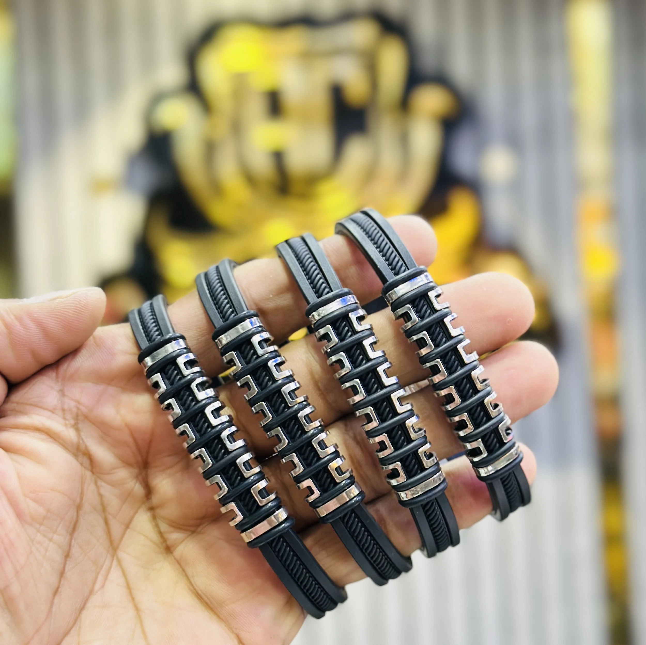 Men’s Classic Leather Beaded Bracelet
