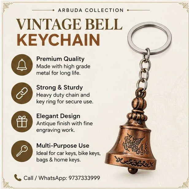 Tibetan-style "guardian bell" keychain