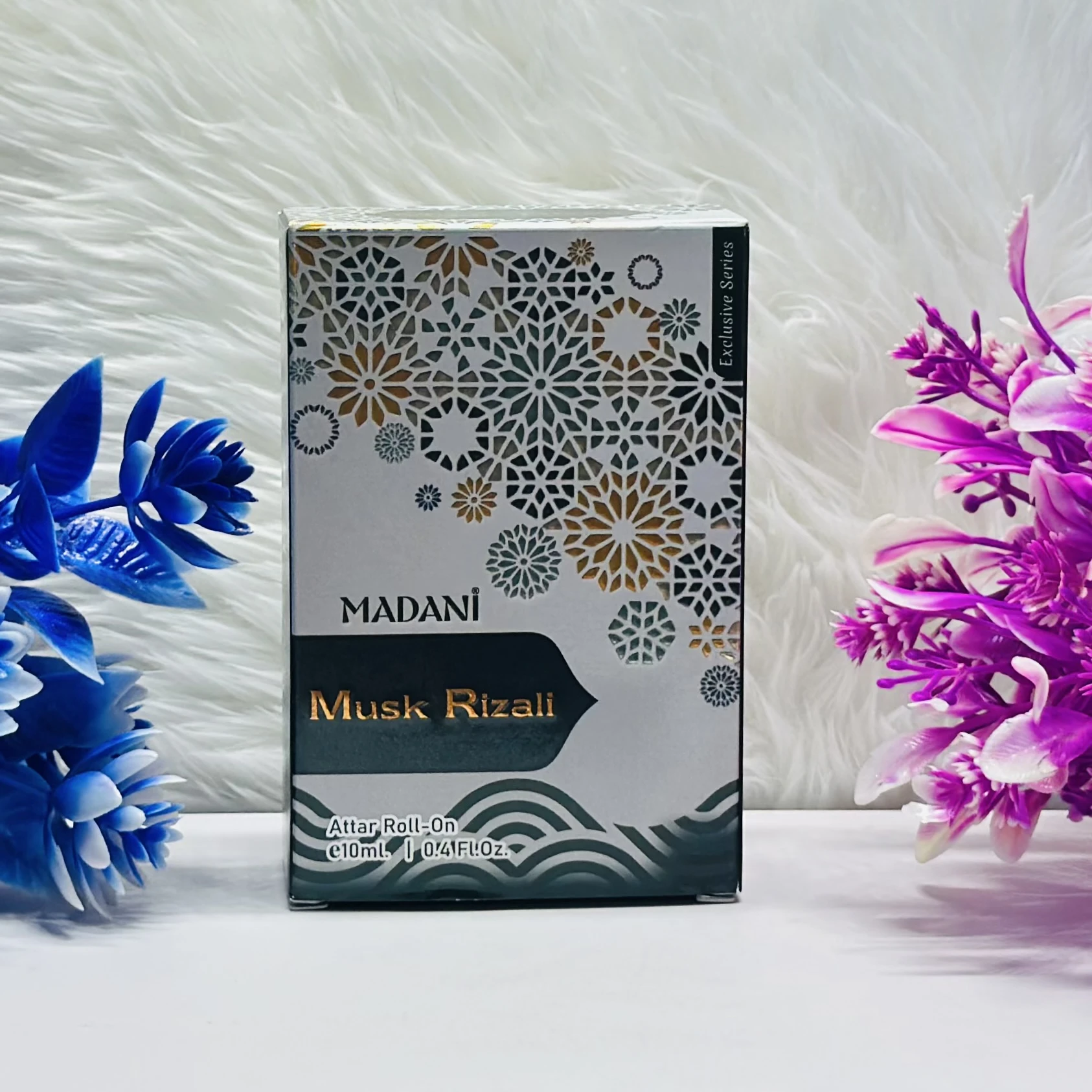 Madani Musk Rizali Attar Roll-On, an alcohol-free perfume oil for men and women.