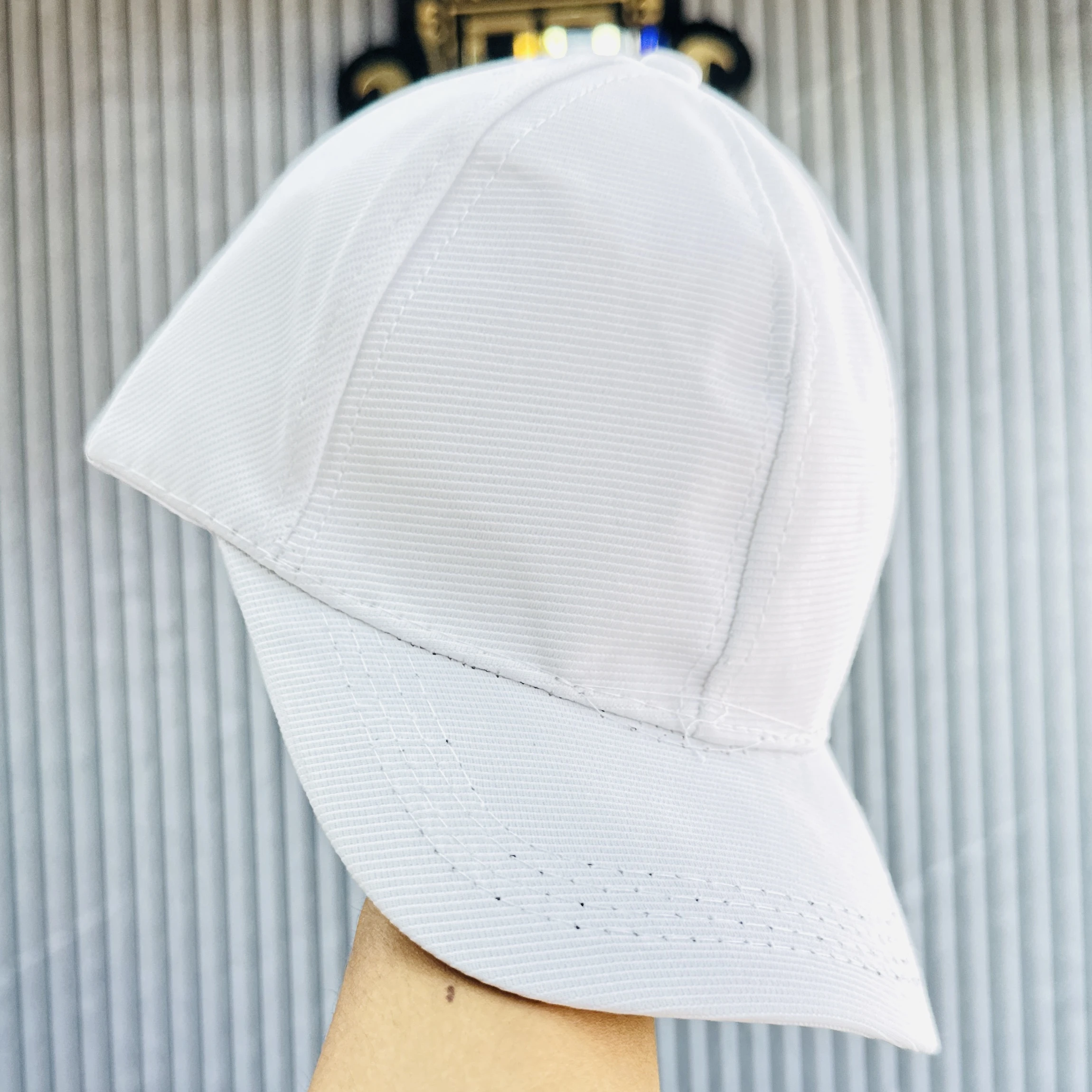 white polyester baseball cap