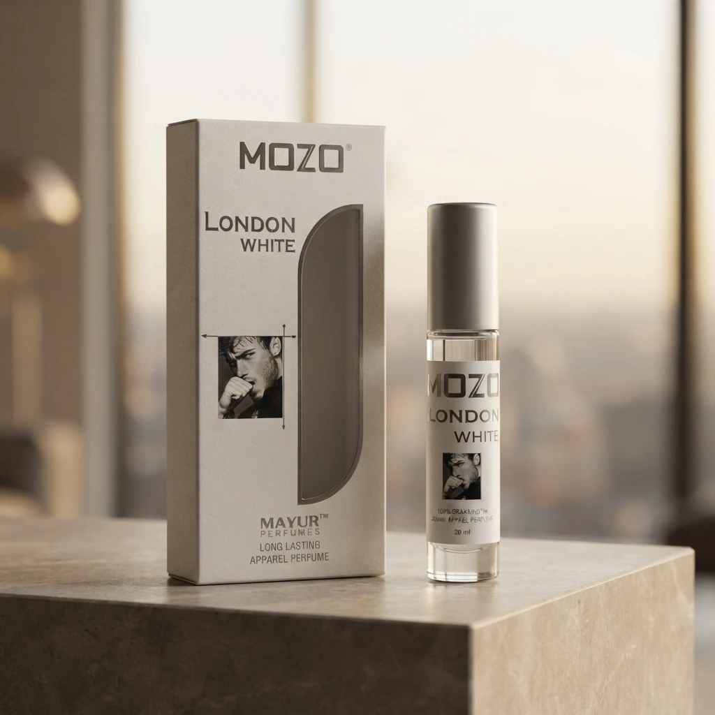 Mozo London White long-lasting apparel perfume by Mayur Perfumes.