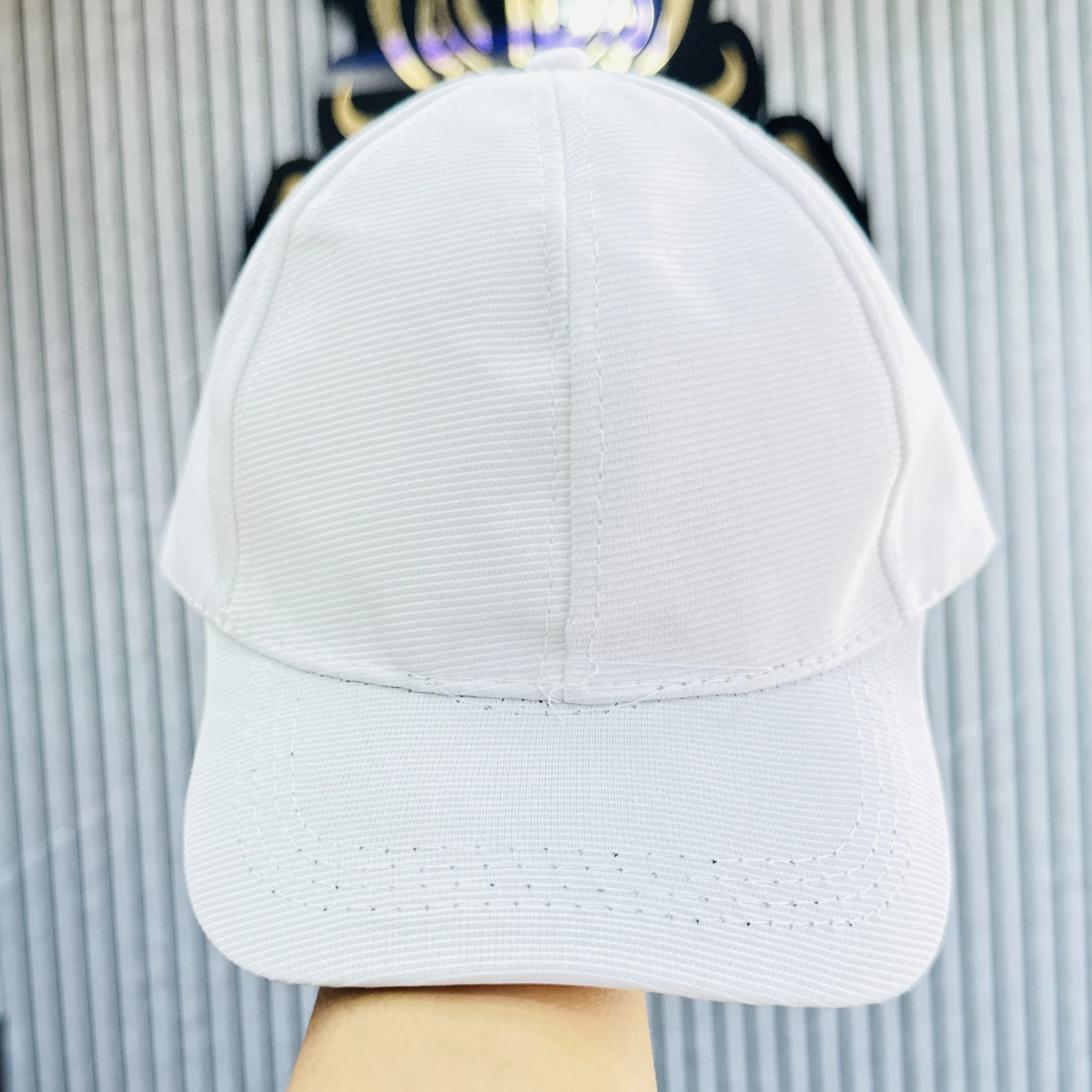 white polyester baseball cap