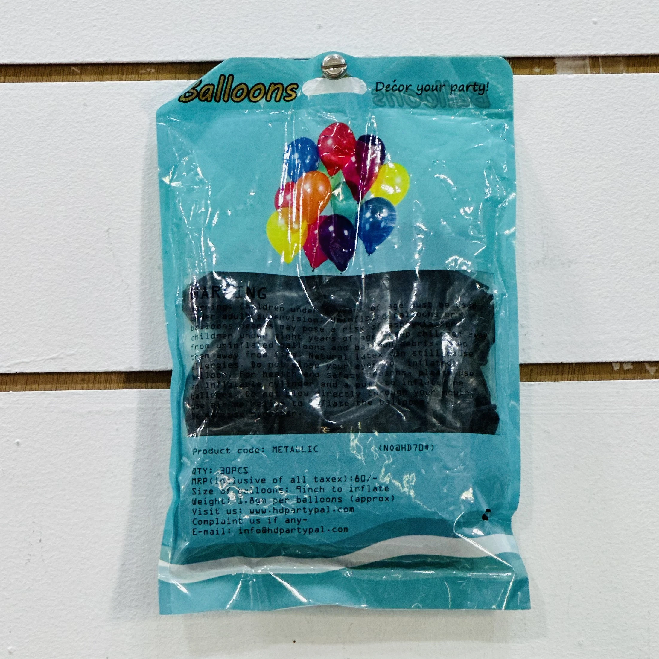 Package of HD PartyPal Professional Metallic Balloons.