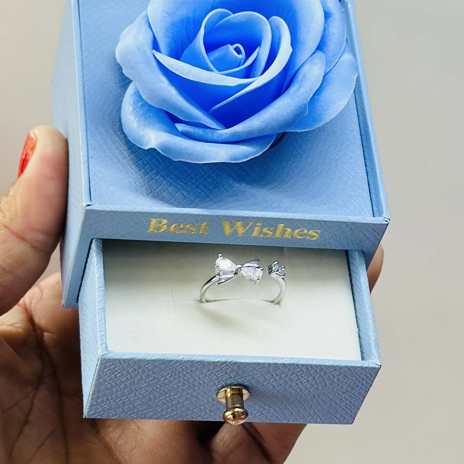 adjustable sterling silver double butterfly open ring with cubic zirconia stones.