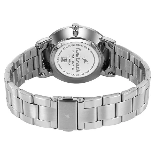 Fastrack Stunners X Quartz Analog Green Dial Stainless Steel Strap Watch For Guys