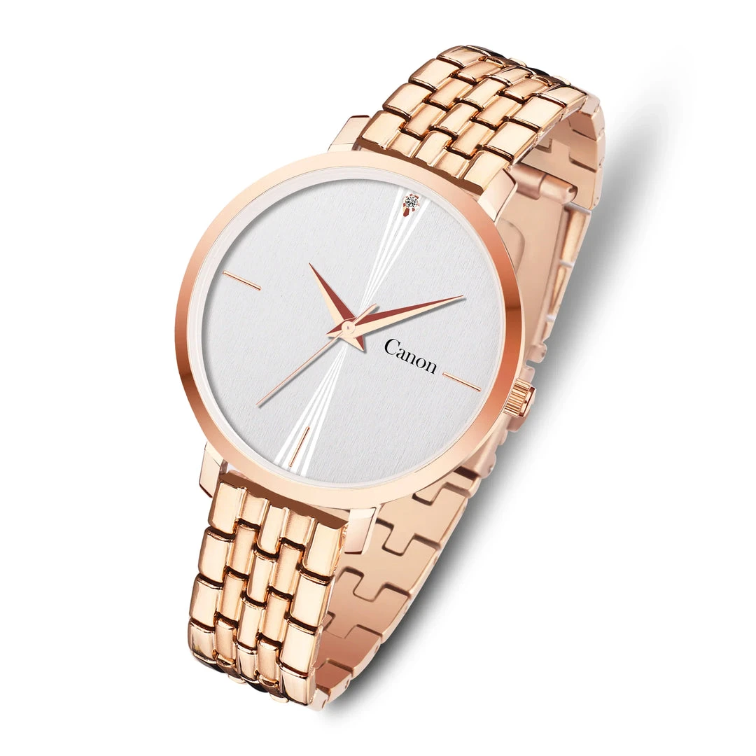 Canon Quartz TCM CN-238 rose gold luxury analog watch for women