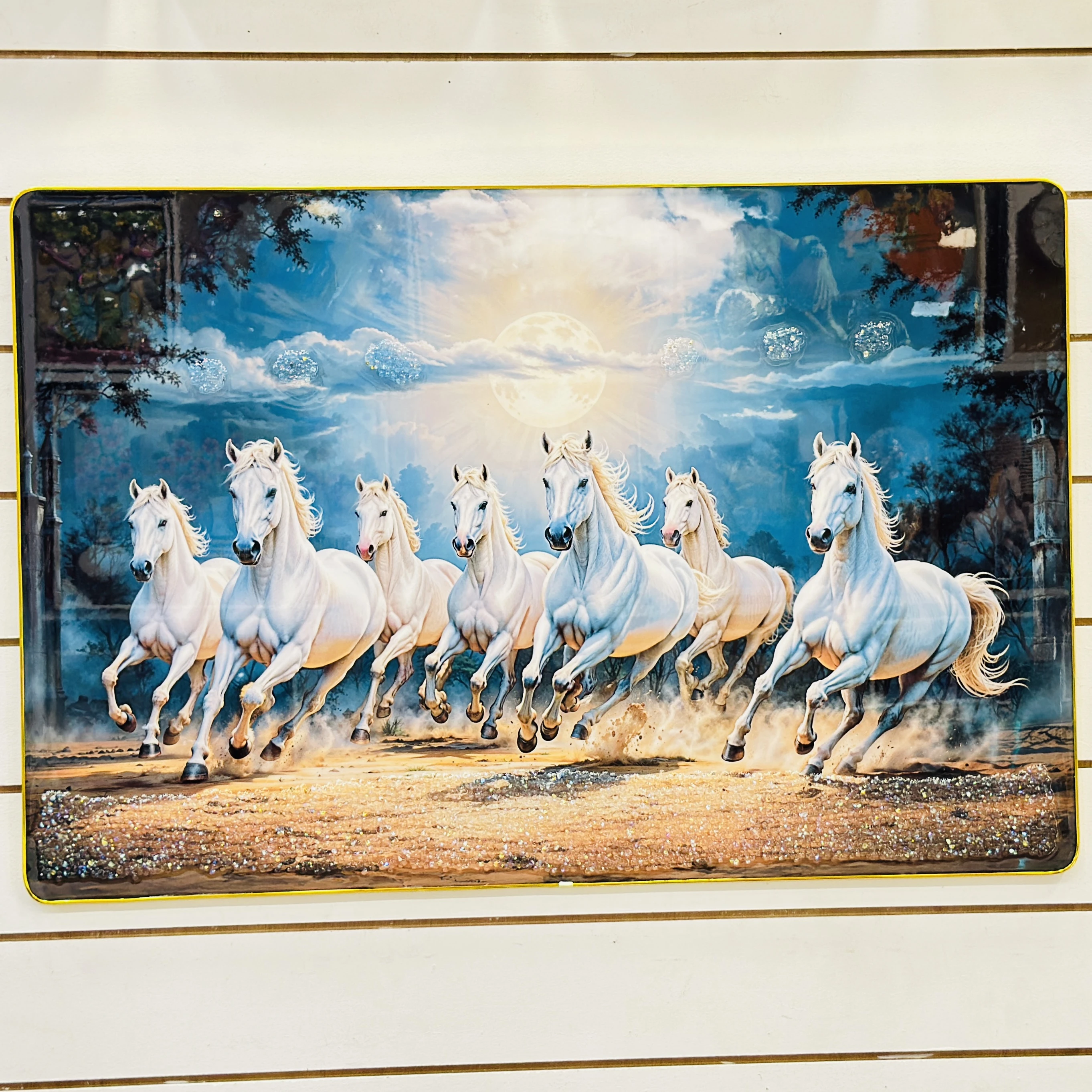 Vastu-compliant "Seven Running Horses" wall  Art  82JJ1K