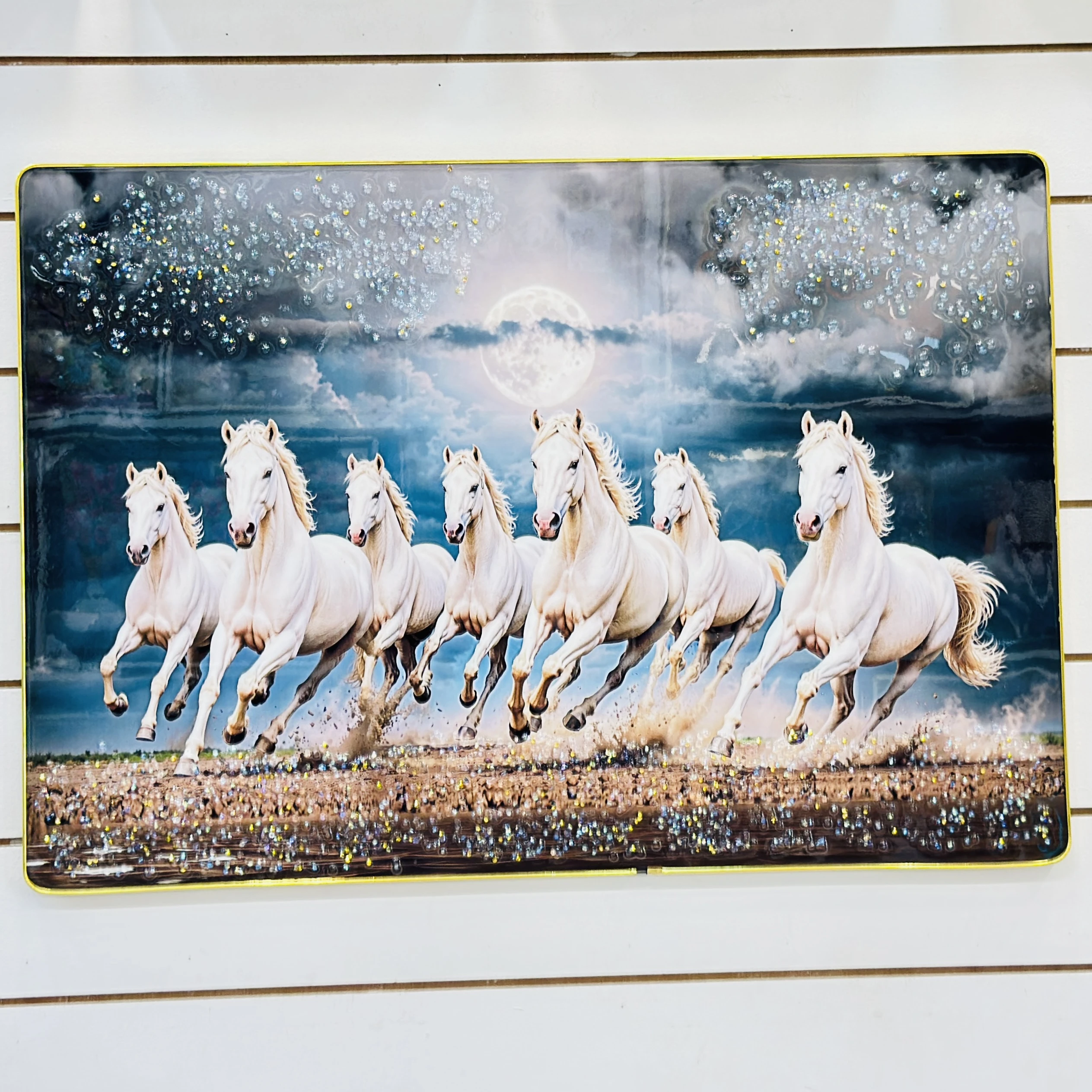 Seven Horses painting is a Vastu-themed wall art piece.  6VN3KM