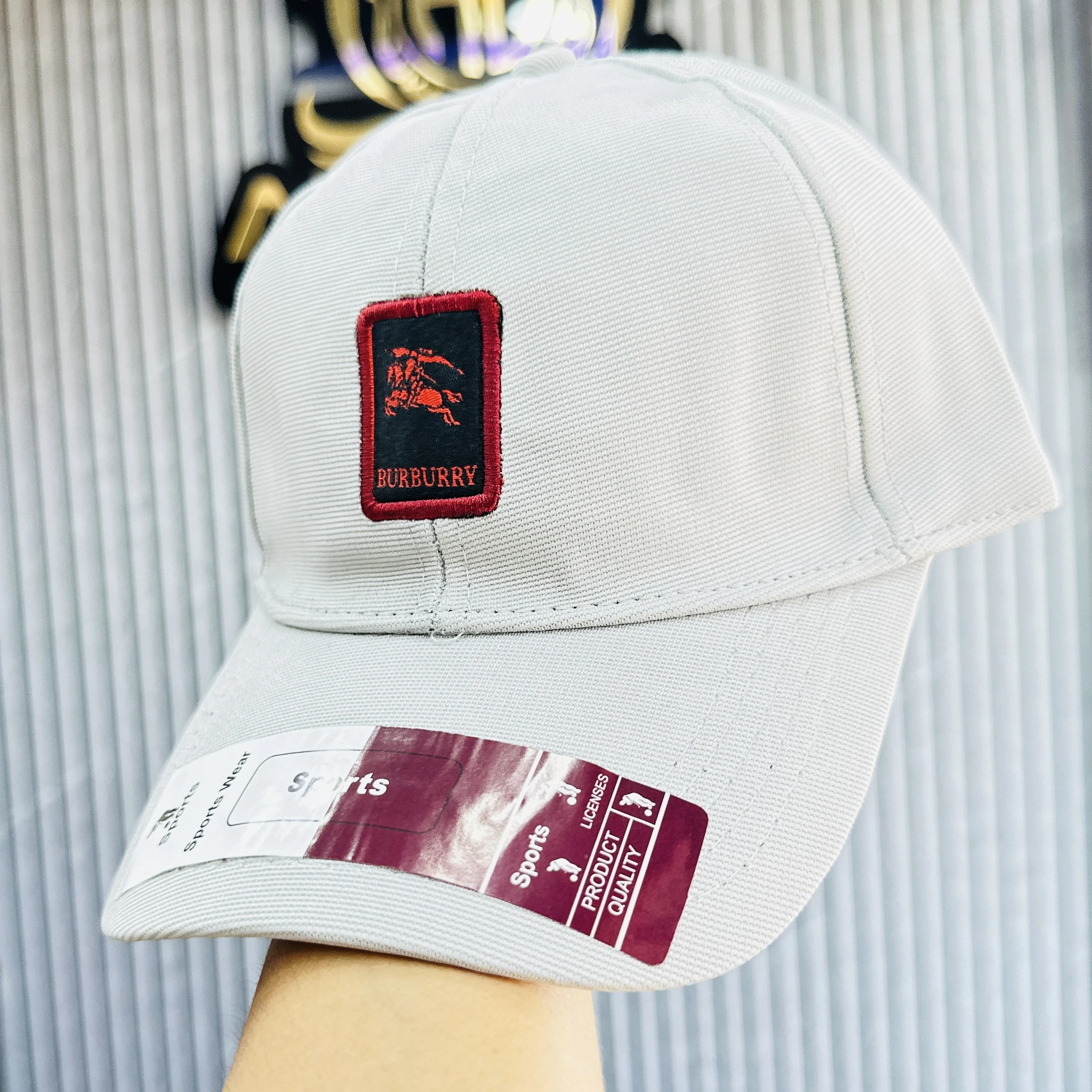 beige baseball cap