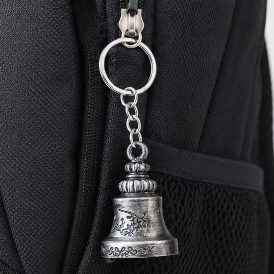 Tibetan-style "guardian bell" keychain