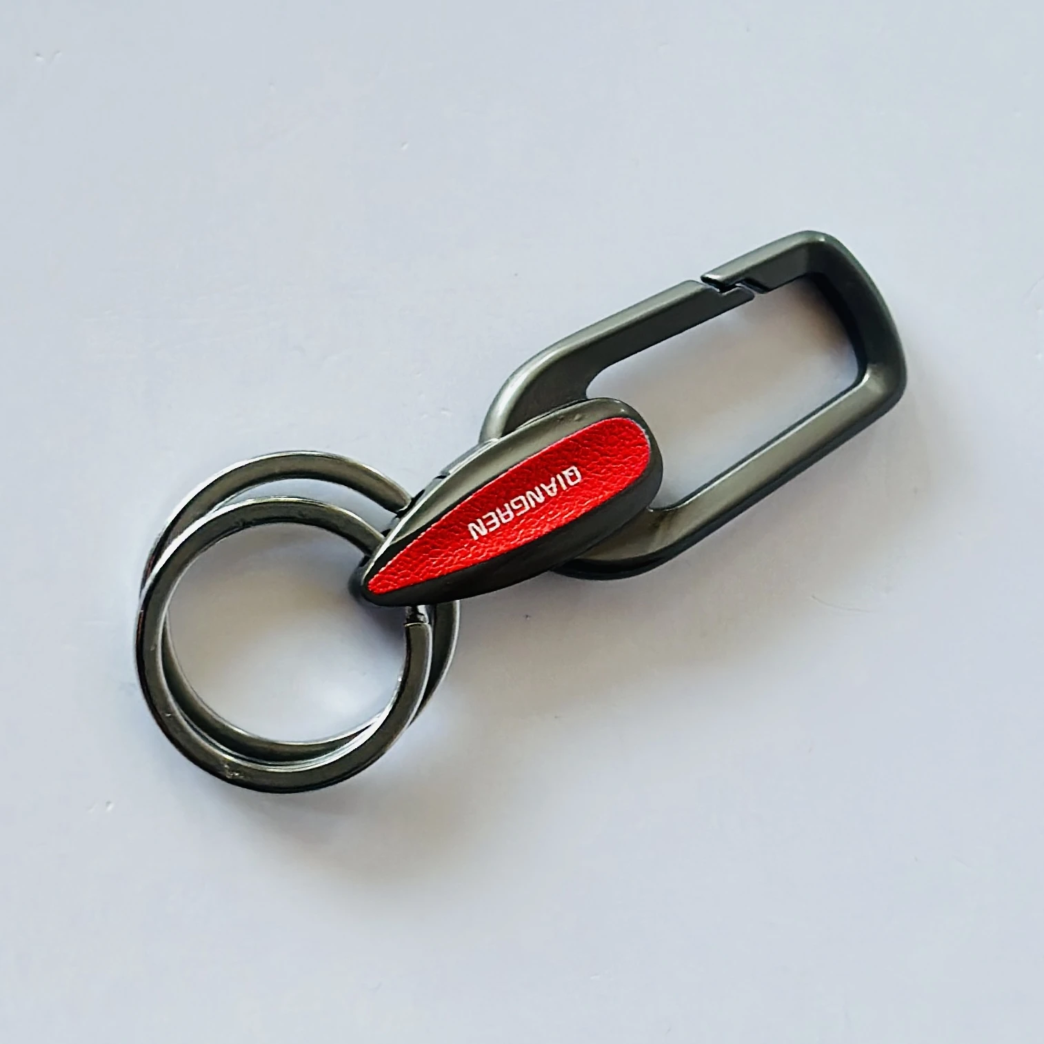 carabiner-style metal keychain,
