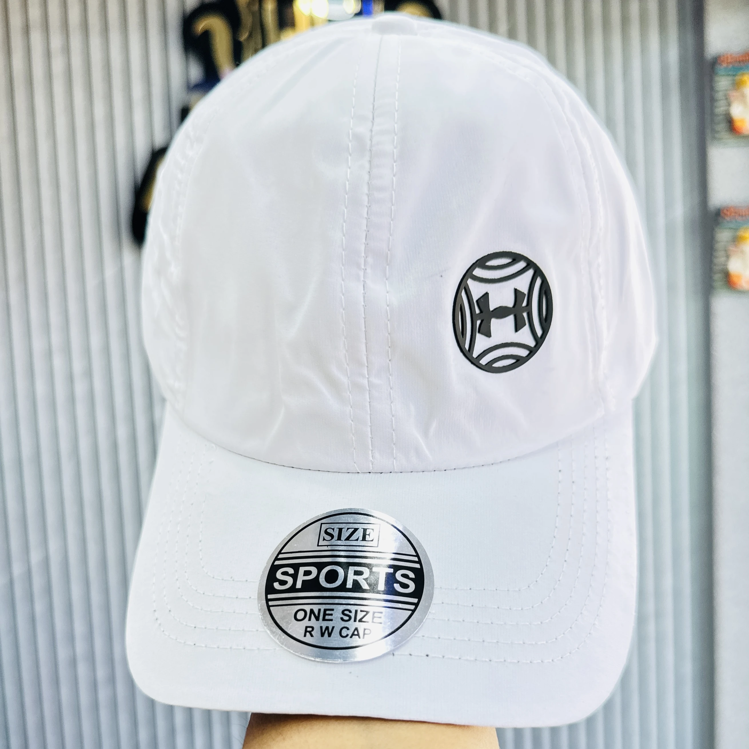 white baseball cap