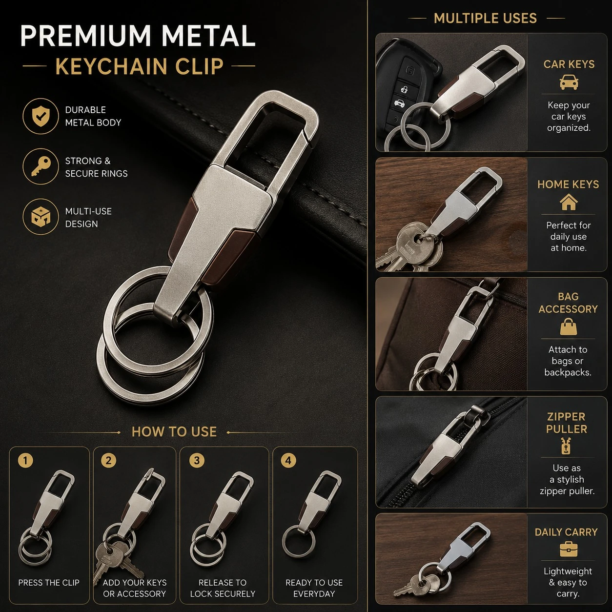 premium zinc alloy and metal car keychain