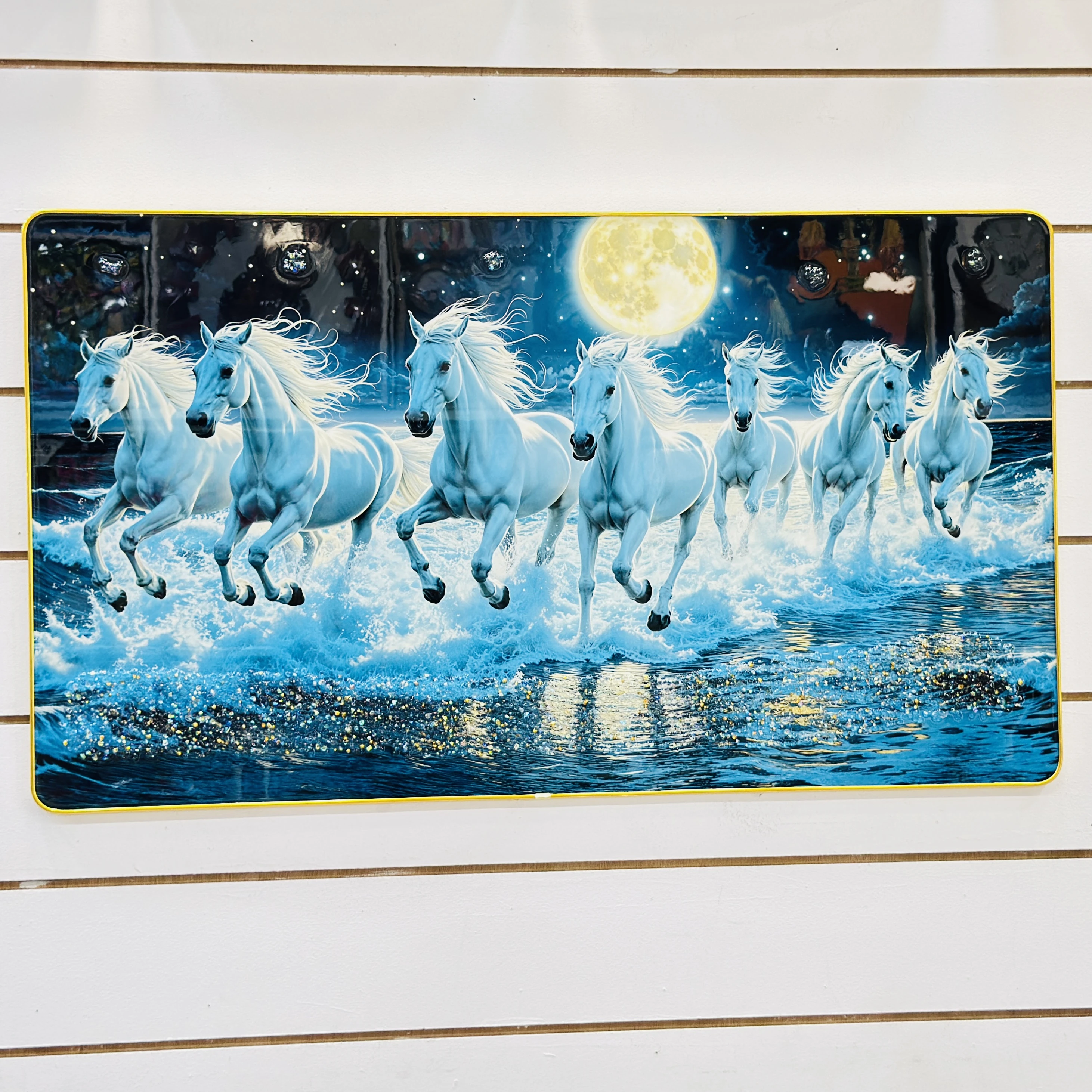 Seven Running White Horses Vastu Frame NGJY80