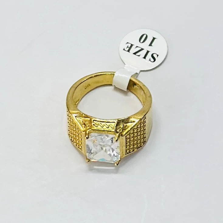 Frost NYC Rock Crystal and CZ 10K Yellow Gold Men's Ring.