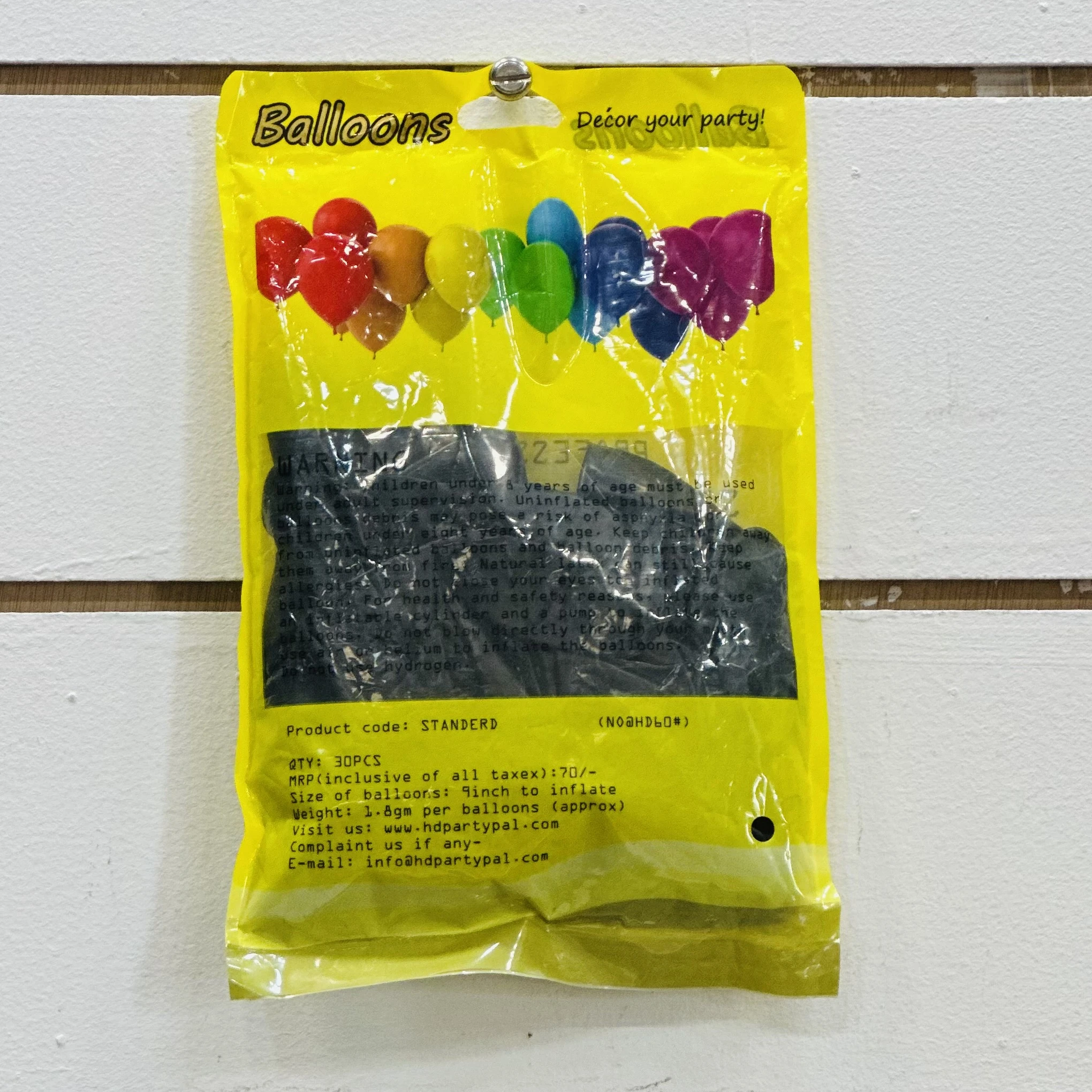 package of "Party Pal" brand balloons