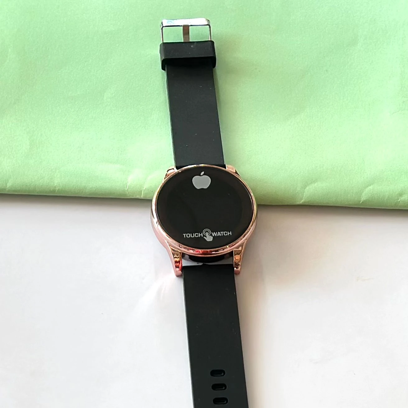 Kids digital watch with a black silicone strap