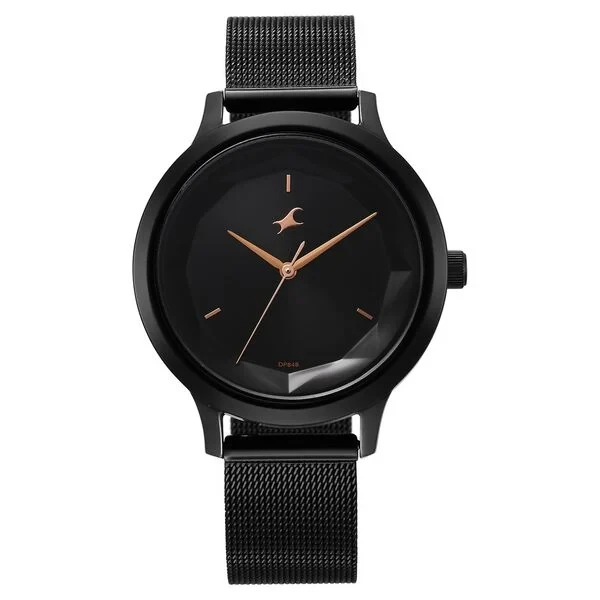 Fastrack Fleek Quartz Analog Black Dial Stainless Steel Strap Watch For Girls MODEL NO .NT6210NM04