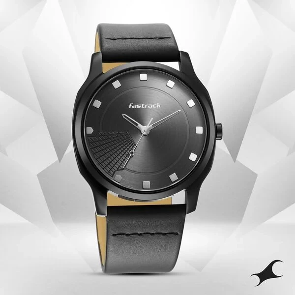 Fastrack Stunners Quartz Analog Anthracite Dial Leather Strap Watch for Guys  Model No... NU3255NL01