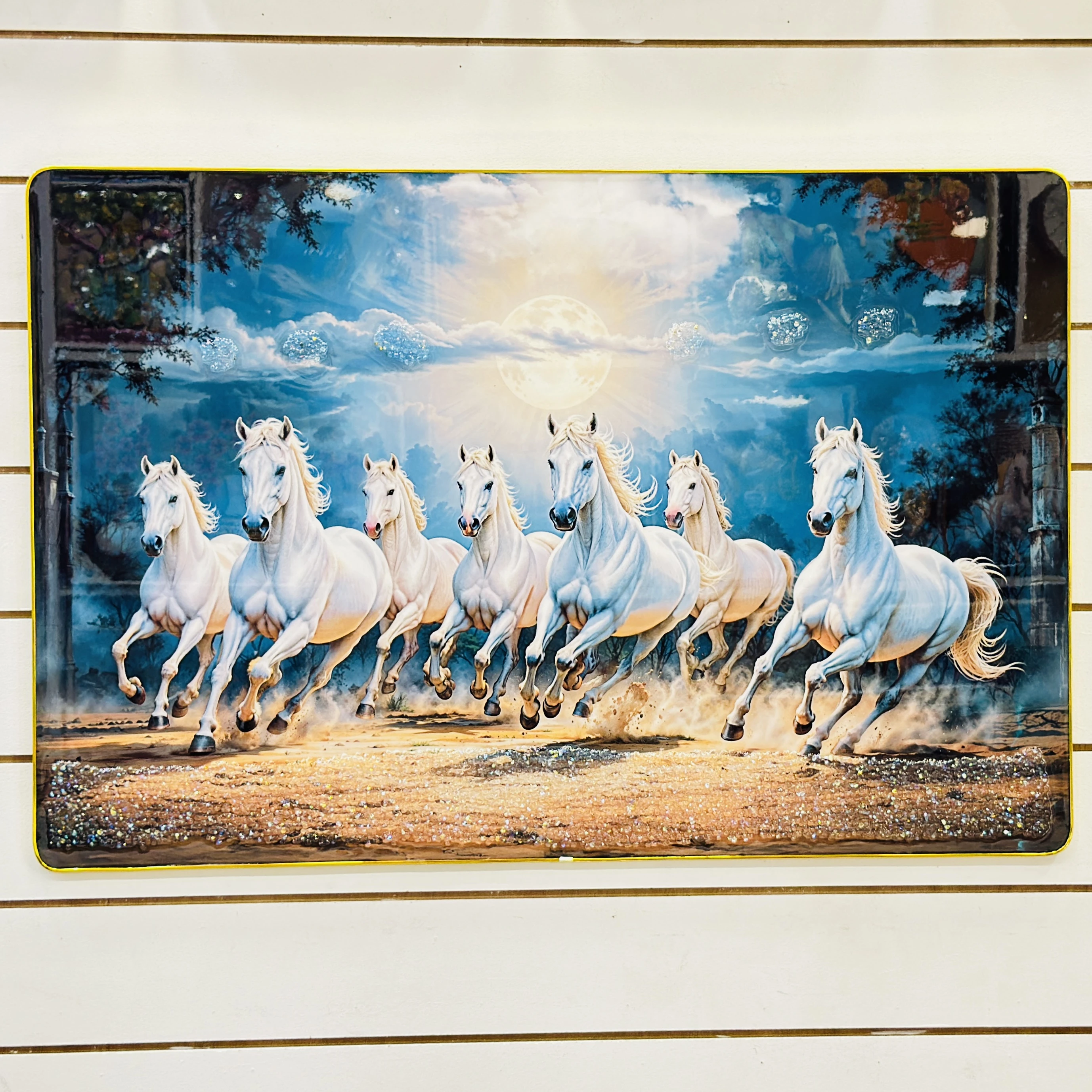 Vastu-compliant "Seven Running Horses" wall  Art  82JJ1K