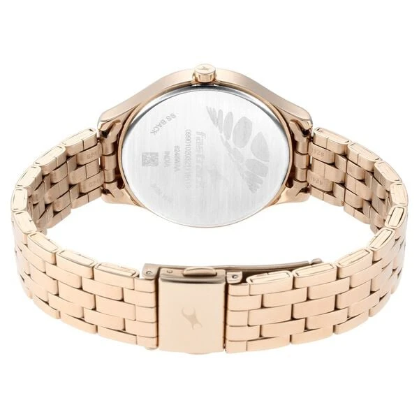 Fastrack Stunners Quartz Analog Rose gold Dial Metal Strap Watch for Girls  Model No.NT6248WM01